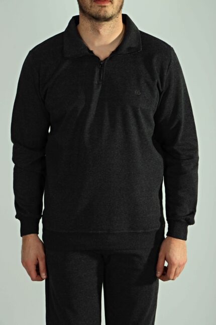 Pike Yarım Fermuar Sweat Füme